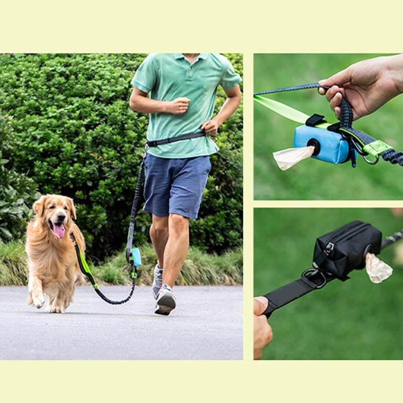 Borsa per passeggiate con cani in tessuto Oxford portatile, dispenser per sacchetti per rifiuti per cani