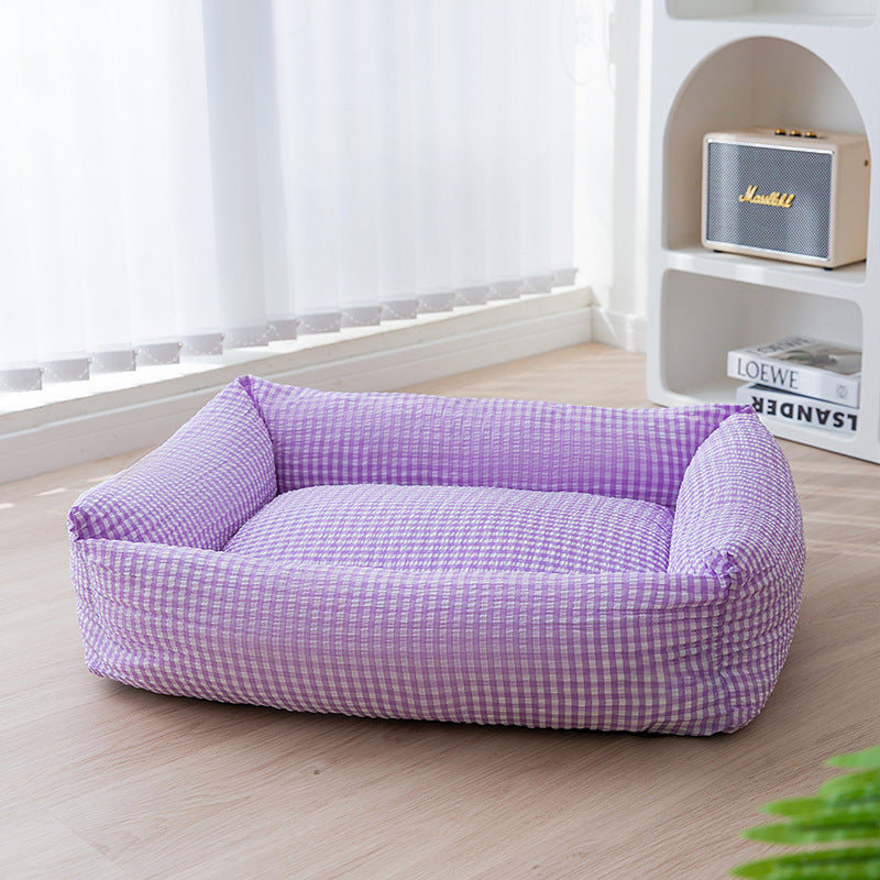 Cuscino per cani lavabile a forma di rettangolo, letto per animali traspirante