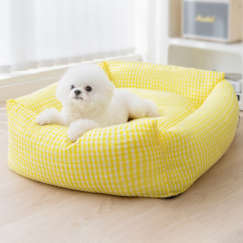 Cuscino per cani lavabile a forma di rettangolo, letto per animali traspirante