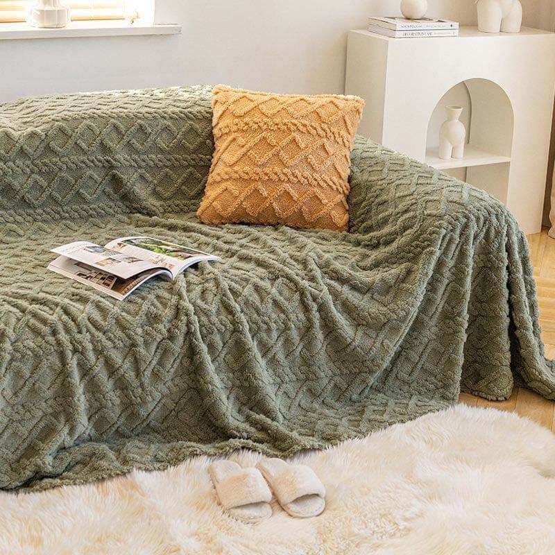 Copertura per divano in fleece di colore solido