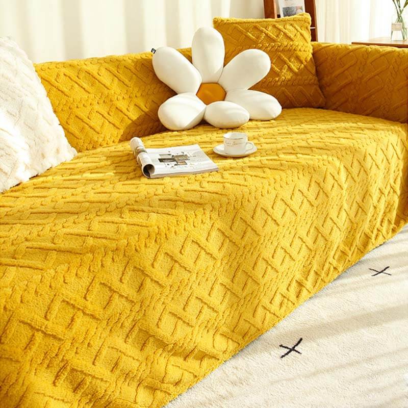 Copertura per divano in fleece di colore solido