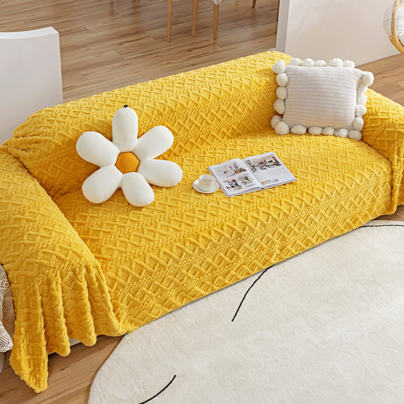 Copertura per divano in fleece di colore solido