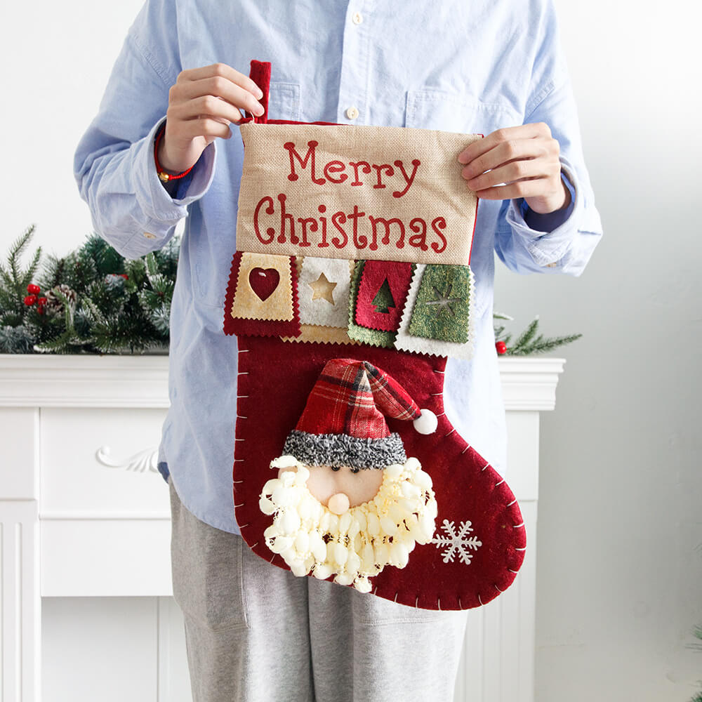 Sofisticato sacchetto regalo per calze di Natale di grandi dimensioni