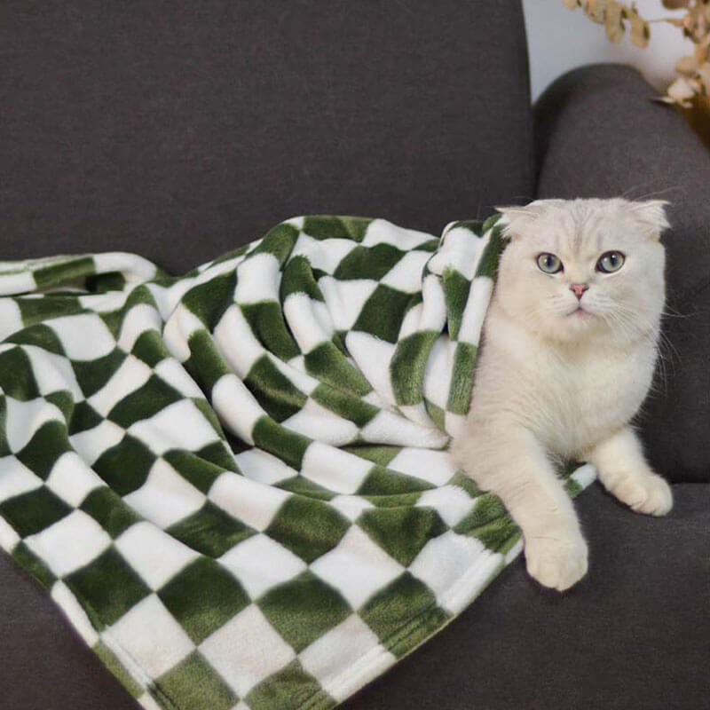 Coperta per animali in flanella a quadretti elegante per cani e gatti
