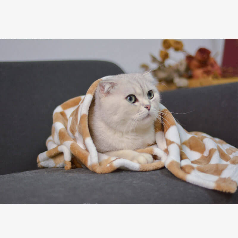 Coperta per animali in flanella a quadretti elegante per cani e gatti
