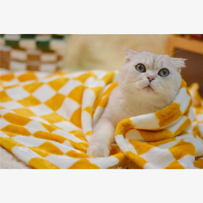 Elegante coperta per cani e gatti in flanella a quadretti
