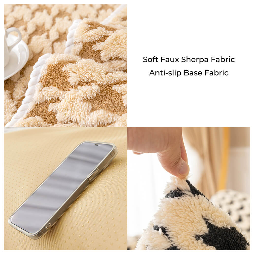 Copertura Antiscivolo per Divano in Panno Houndstooth per Protezione Mobili