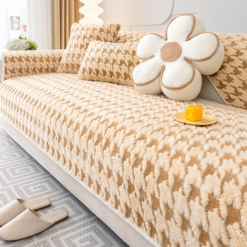 Copertura Antiscivolo per Divano in Panno Houndstooth per Protezione Mobili