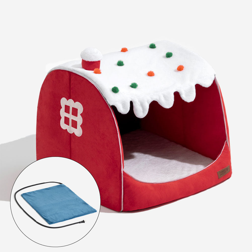 Letto ortopedico per cani Festive Snow House - Calore Natalizio
