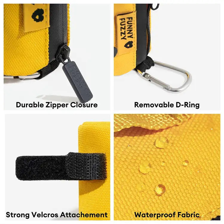 FUNNYFUZZY Guinzaglio Impermeabile con Dispenser di Sacchetti per Feces Attachabile - Flexi Walker