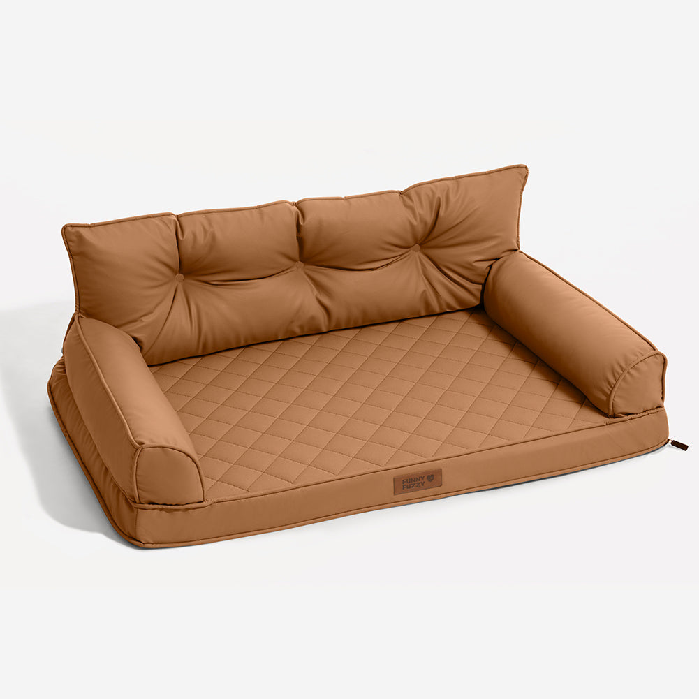 Letto per cani grande ortopedico pieghevole in finta pelle di lusso - CoreLounge