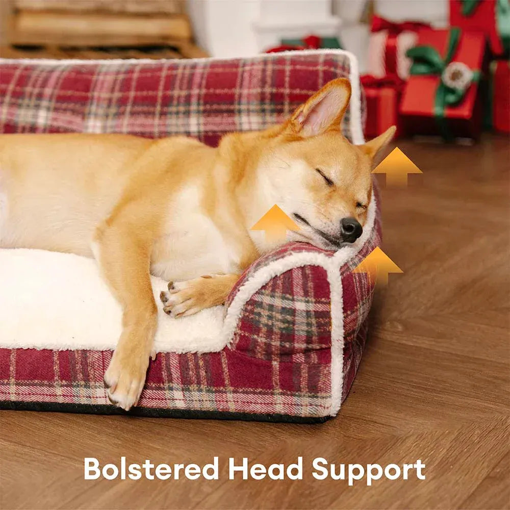 Letto per cani a cuscino morbido e lavabile con stampa tartan vintage - Chris-Nook