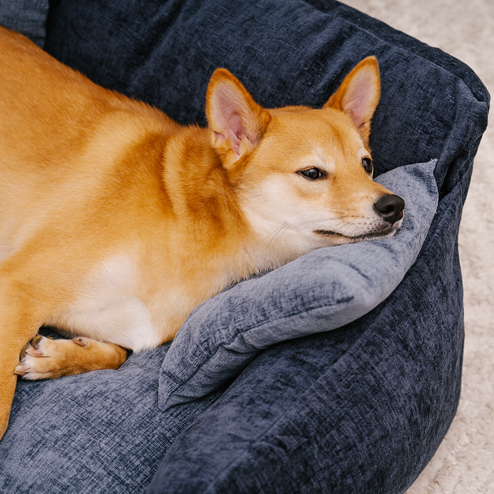 Divano letto per cani e gatti in tessuto chenille stile vintage