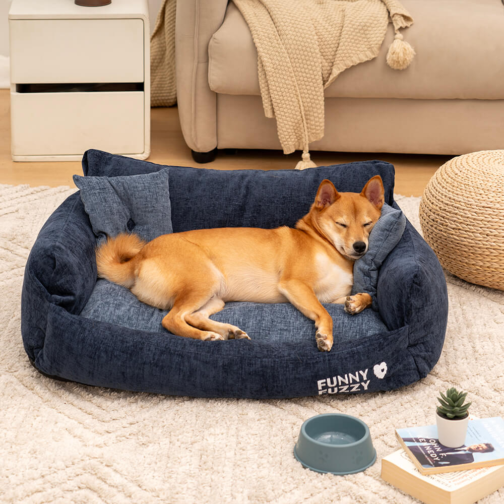 Divano letto per cani e gatti in tessuto chenille stile vintage