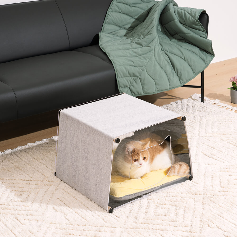 Cuccia per gatti con struttura in legno massello semplice per interni in acrilico
