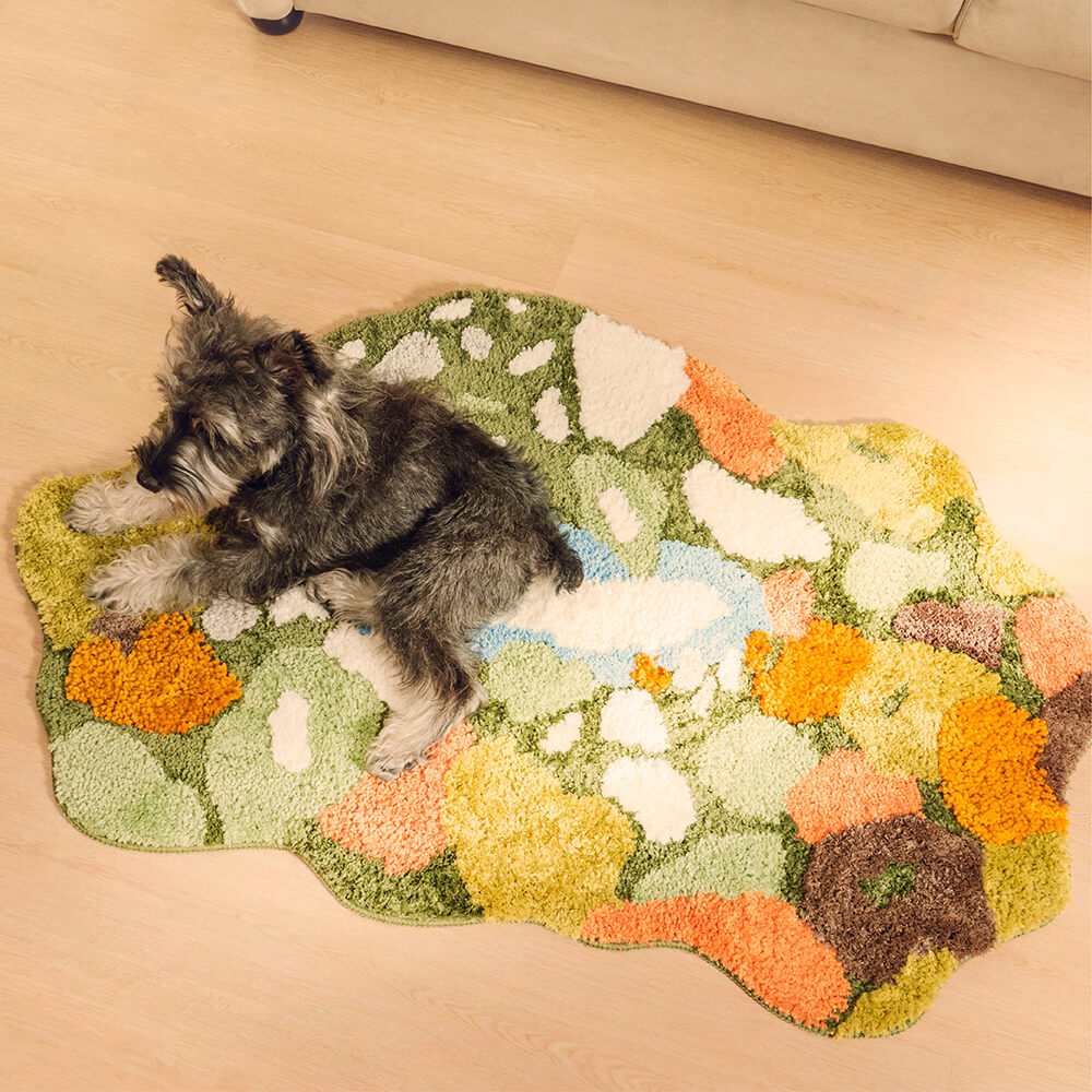 Tappeto per animali domestici con tappeto in peluche naturale irregolare