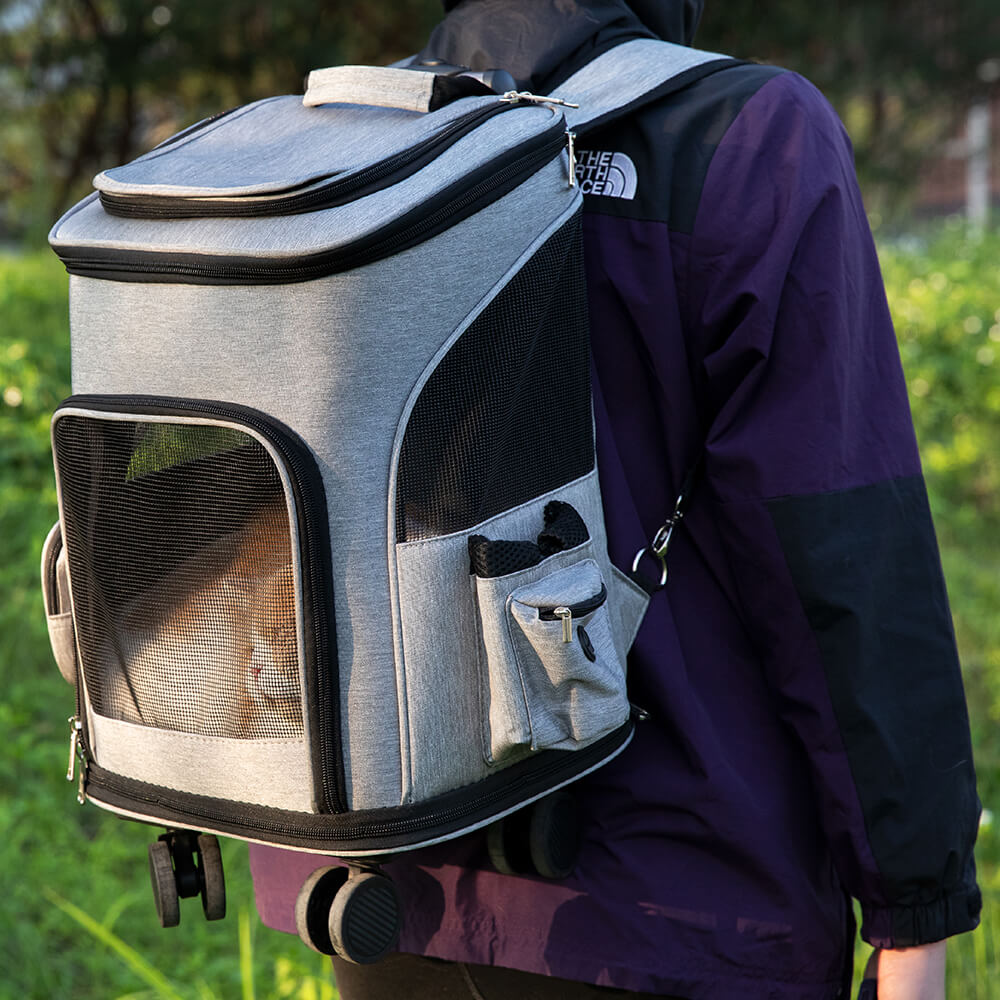 Carrello pieghevole portatile Ruote universali Zaino da viaggio per animali domestici di grandi dimensioni
