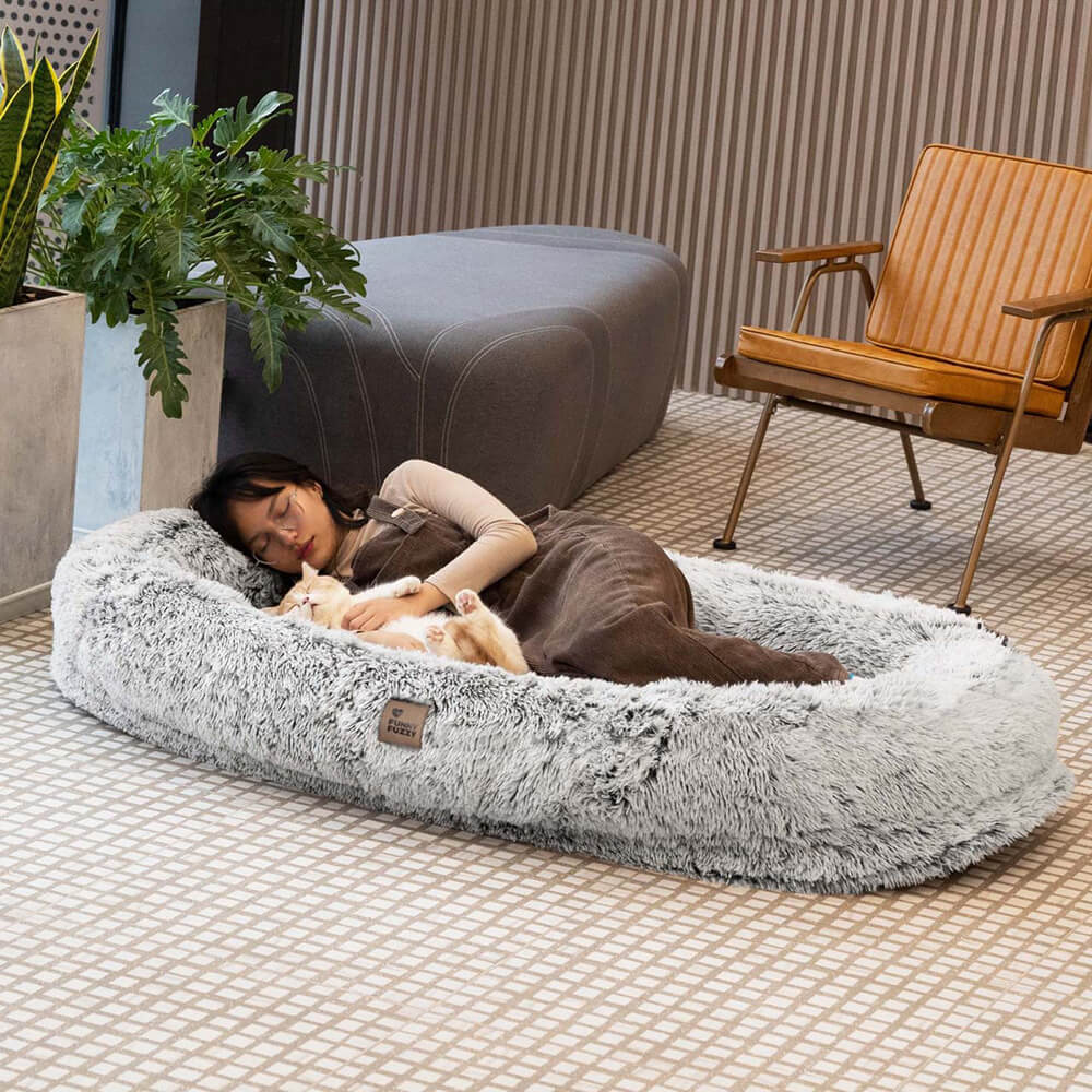 Letto ovale di lusso per cani umani, super grande, per dormire più profondamente
