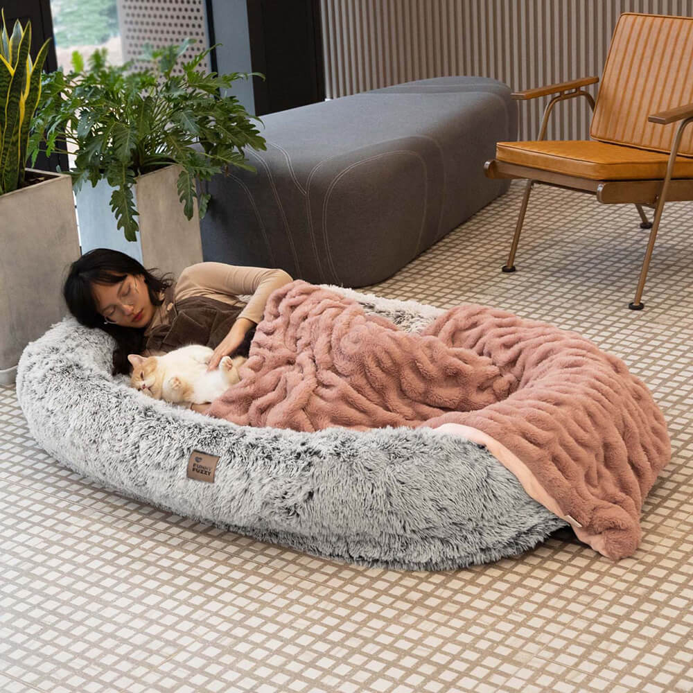 Letto ovale di lusso super grande per dormire più profondamente con coperta