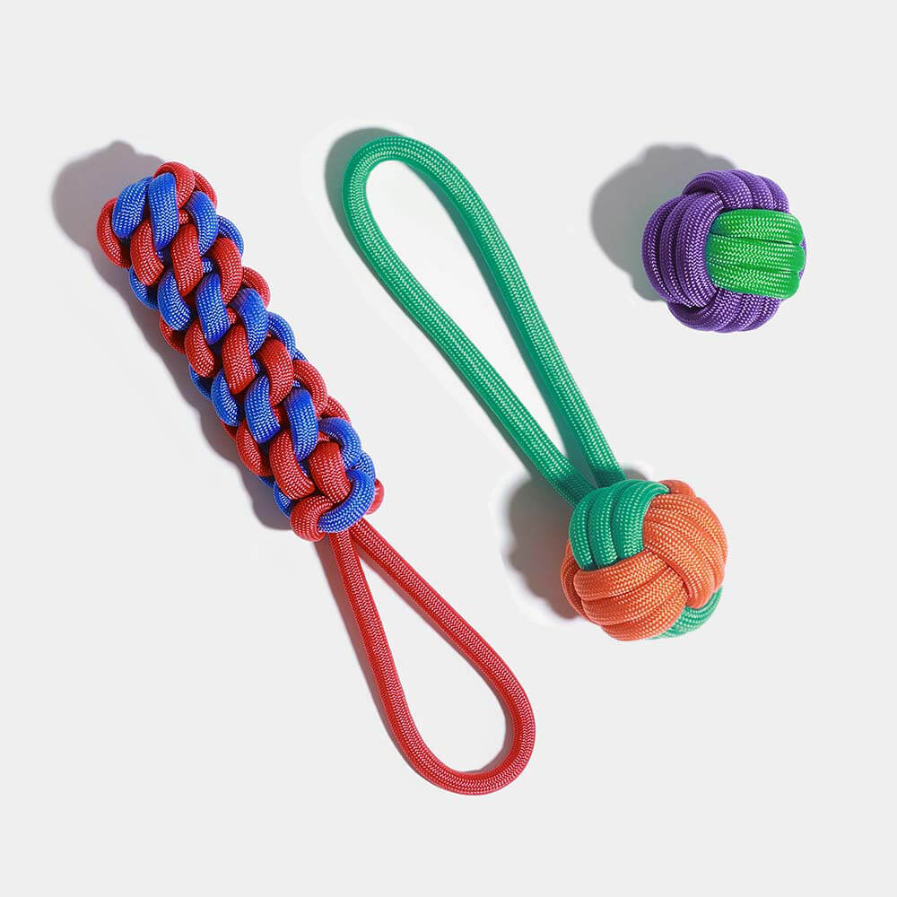 Set di giocattoli per cani Knots Rope - Color Clash